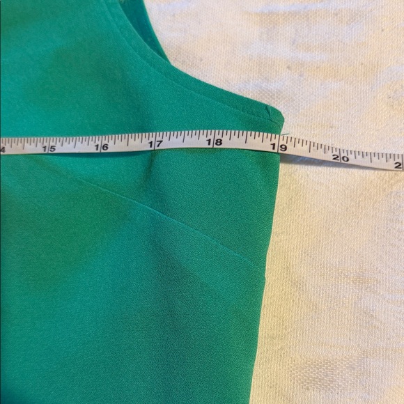 J. Crew Collection Crepe Feather Trim Green Sleeveless Lined Sz M Dress NWT - Picture 11 of 14